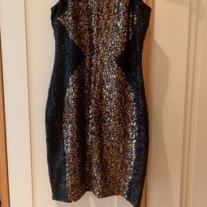 gold and black prom dress